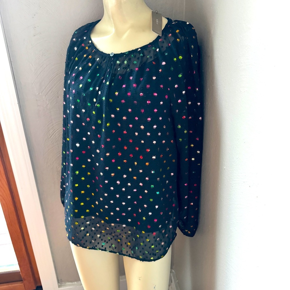 J Crew polkadot blouse with cami size xs nwt